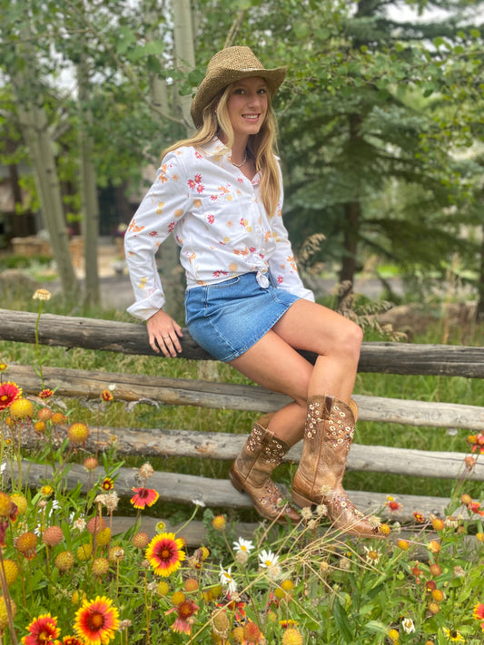 Flower Power Women's Summer Flannel Shirt